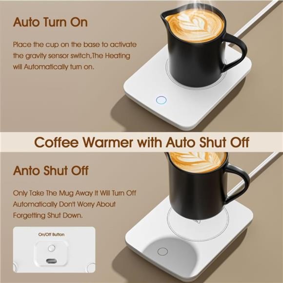 Coffee Warmer for Desk Mug Warmer with Automatic Shut Off Coffee Cup Warmer - Picture 5 of 6